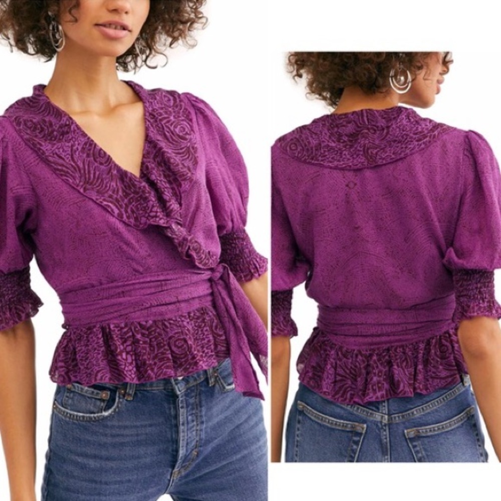 Free People Olivia Wrap Blouse - Picture 1 of 7